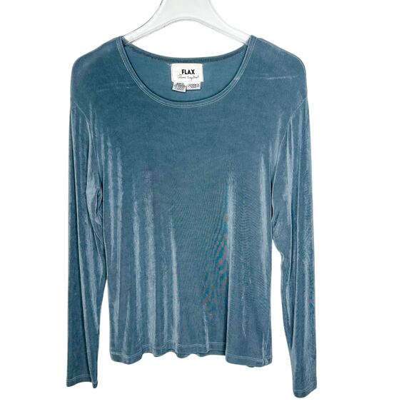 FLAX by Jeanne Engelhart Long Sleeve Slinky Shirt Size Large - Picture 1 of 6
